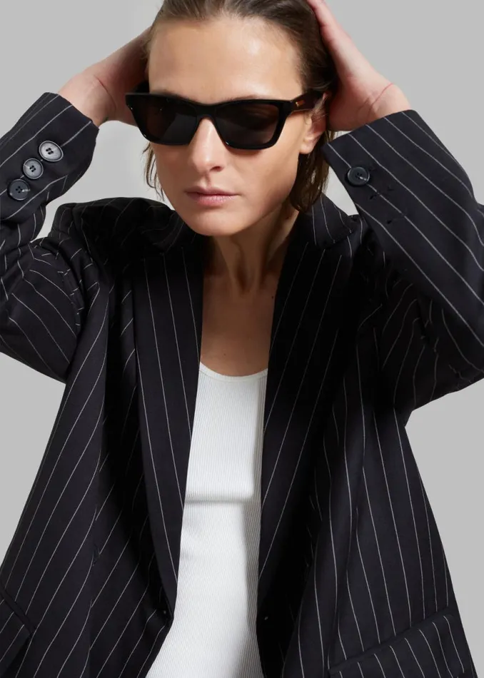 The Frankie Shop Sybil Blazer 8211 Black Pinstripe Shop Suits