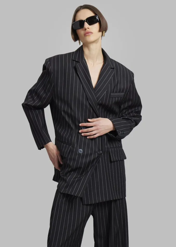 The Frankie Shop Sybil Blazer 8211 Black Pinstripe Shop Suits