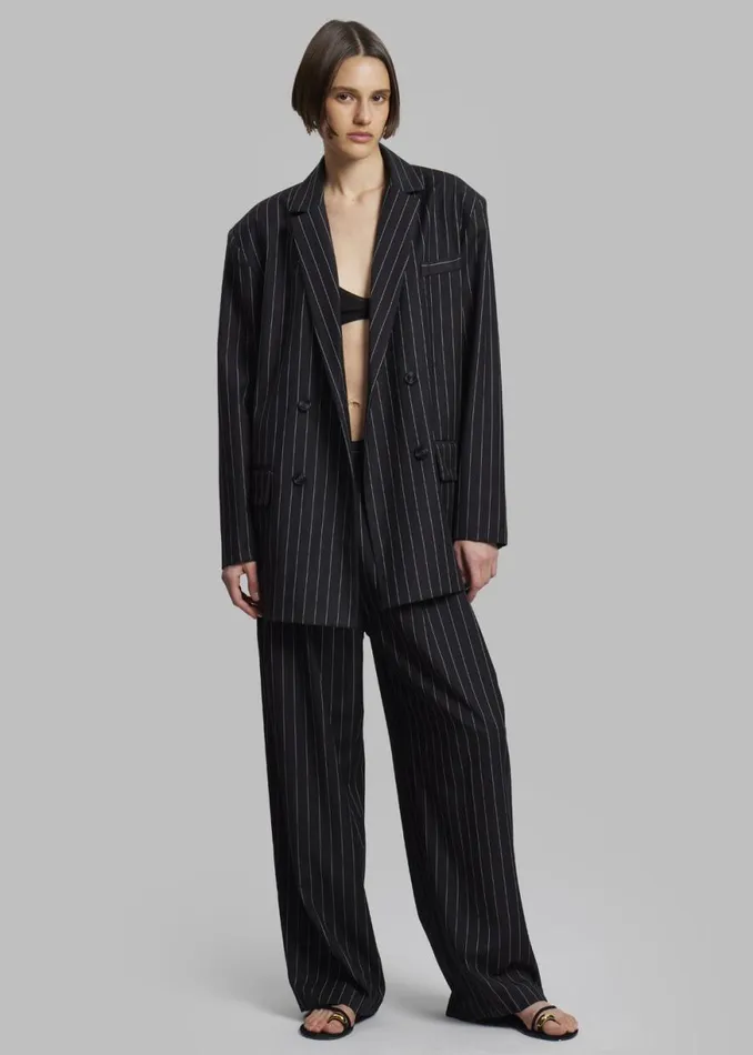 The Frankie Shop Sybil Blazer 8211 Black Pinstripe Shop Suits