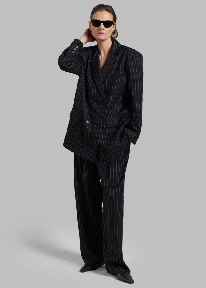 The Frankie Shop Sybil Blazer 8211 Black Pinstripe Shop Suits