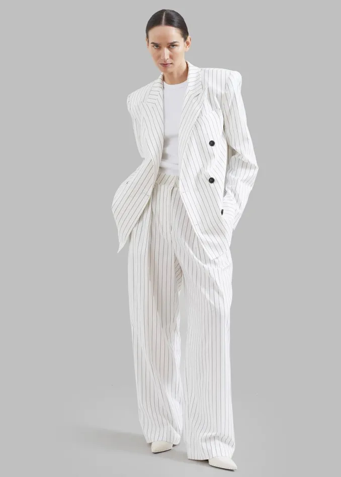 The Frankie Shop Tansy Fluid Pleated Trousers 8211 White Shop Bottoms