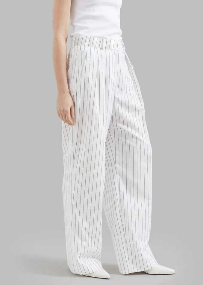 The Frankie Shop Tansy Fluid Pleated Trousers 8211 White Shop Bottoms