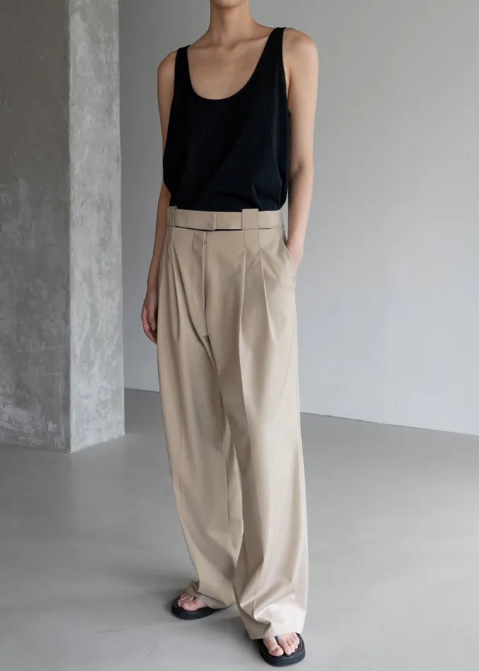 The Frankie Shop Tate Trousers 8211 Beige Shop Clothing