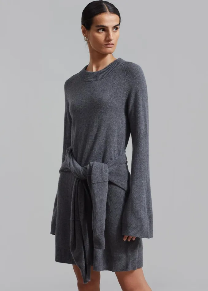 The Frankie Shop The Garment Como Raglan Dress 8211 Grey Melange Shop Clothing