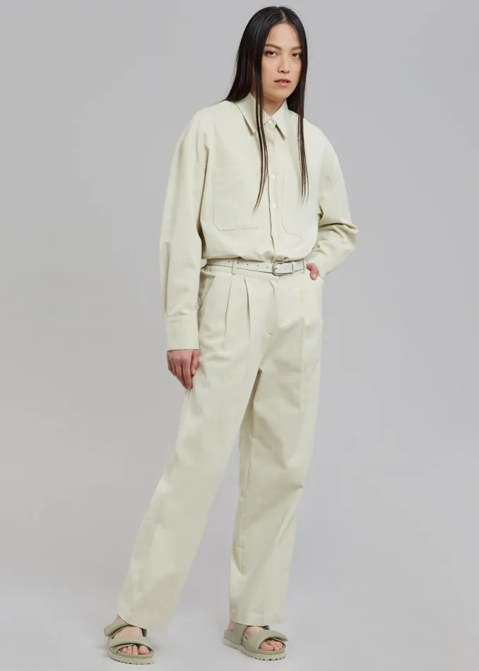 The Frankie Shop Tomo Pleated Pants 8211 Beige Shop Bottoms