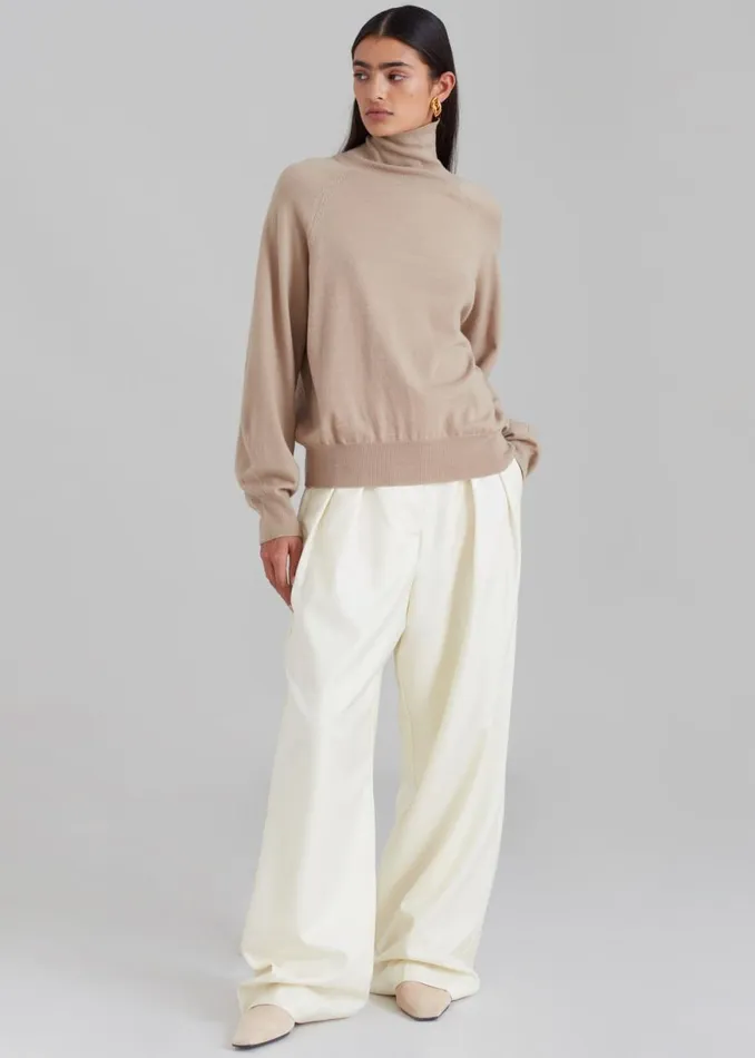 The Frankie Shop Variel Turtleneck Sweater 8211 Taupe Shop Knitwear