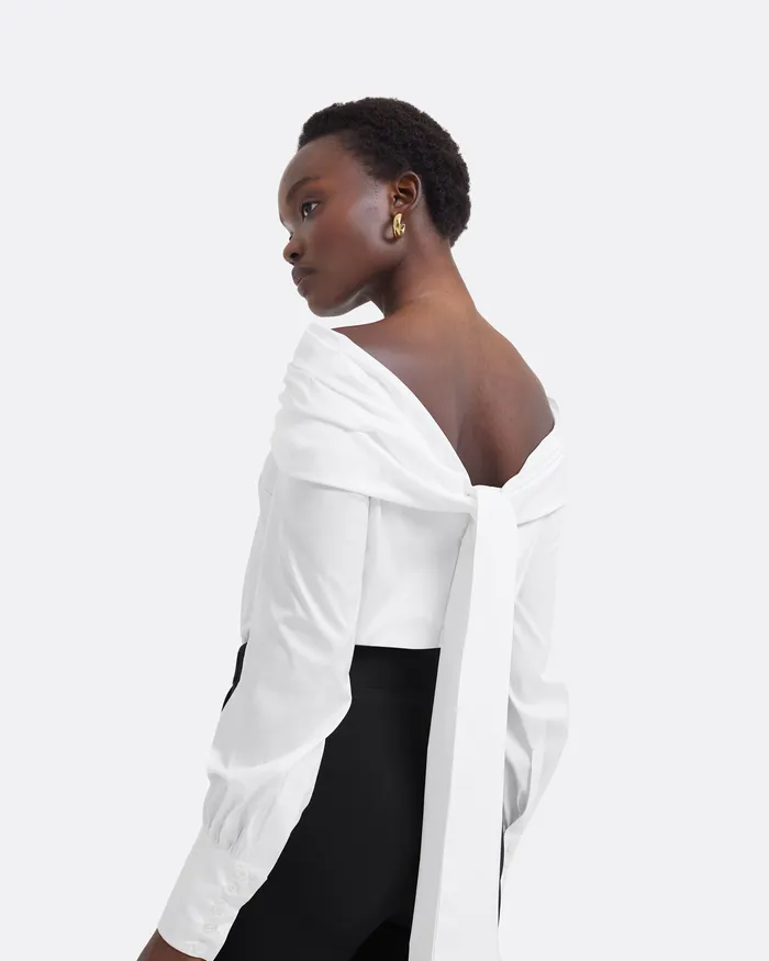 Tilly Ivory Cotton Shirt Ivory Women Tops Safiyaa