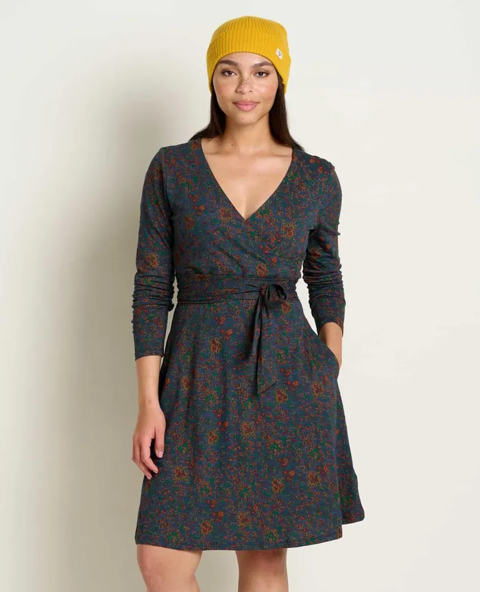 ToadandCo Dresses Cue Wrap Long Sleeve Dress True Navy Paisley Print 8211 Women039s