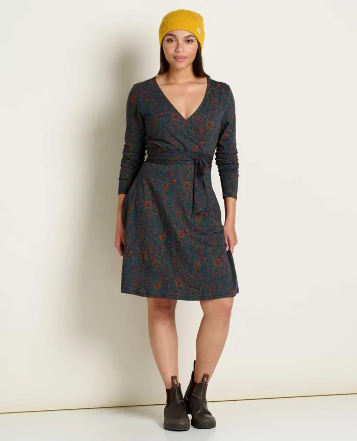 ToadandCo Dresses Cue Wrap Long Sleeve Dress True Navy Paisley Print 8211 Women039s
