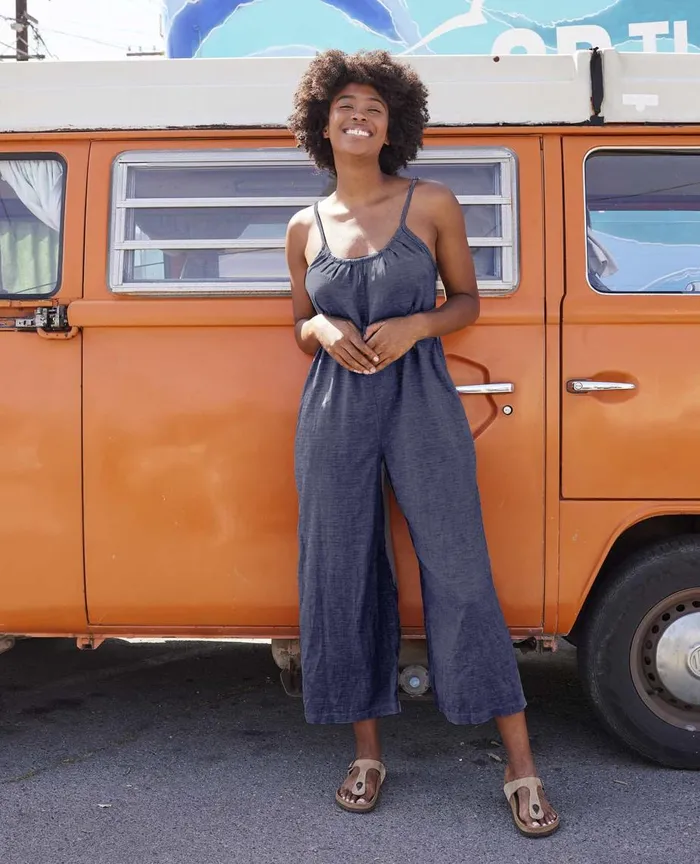 ToadandCo Jumpsuits and Overalls Taj Hemp Strappy Jumpsuit True Navy 8211 Women039s