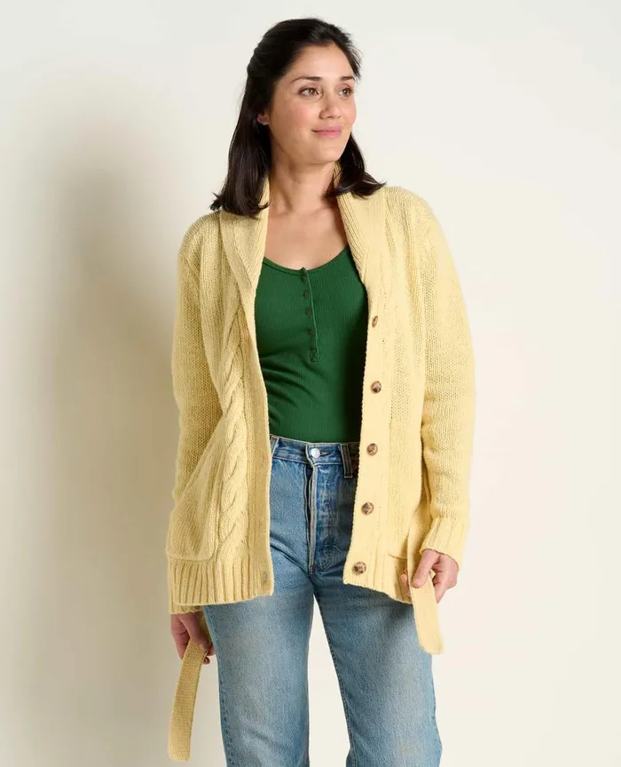 ToadandCo Sweaters Ginn Cable Cardigan Straw 8211 Women039s