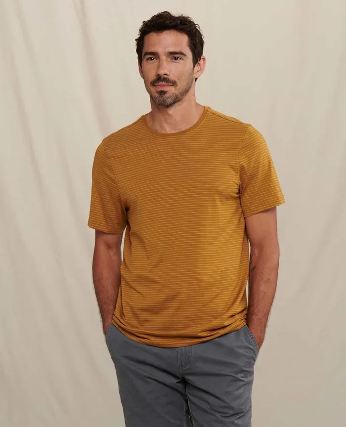 ToadandCo TShirts Tempo Short Sleeve Crew Kelp Stripe 8211 Men039s