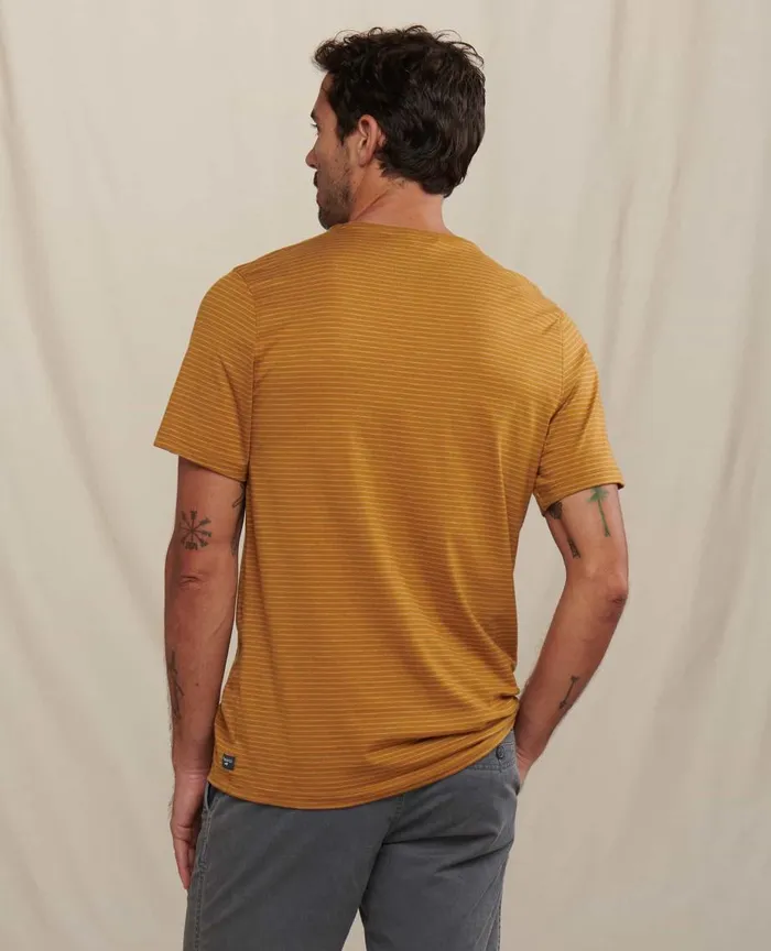 ToadandCo TShirts Tempo Short Sleeve Crew Kelp Stripe 8211 Men039s