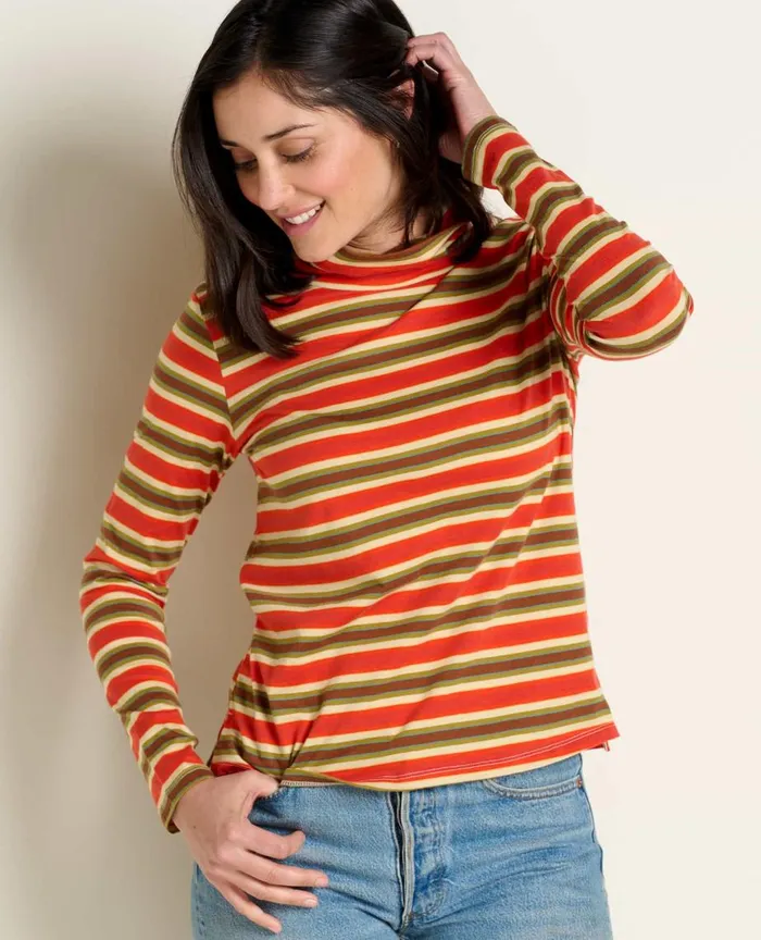 ToadandCo Tops and TShirts Maisey Long Sleeve TNeck Grenadine Stripe 8211 Women039s