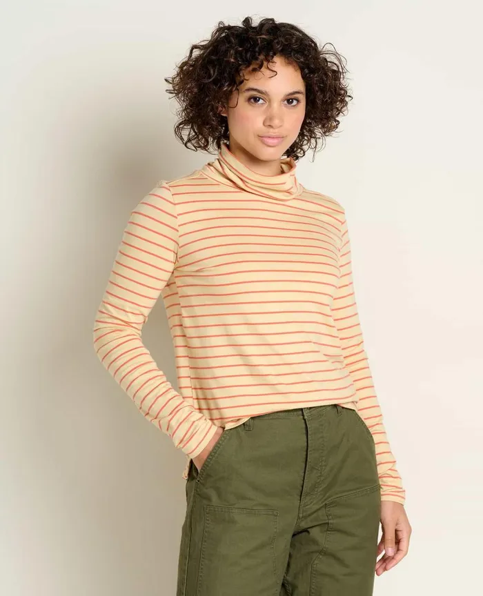 ToadandCo Tops and TShirts Maisey Long Sleeve TNeck Papaya Bold Stripe 8211 Women039s