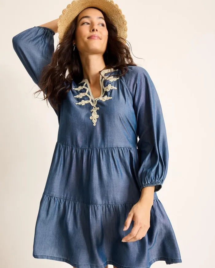 Tommy Bahama Beach Coverups Chambray Embroidered Coverup Dress Chambray 8211 Women Tommy Bahama Beach Coverups Chambray Embroidered Coverup Dress Chambray 8211 Women