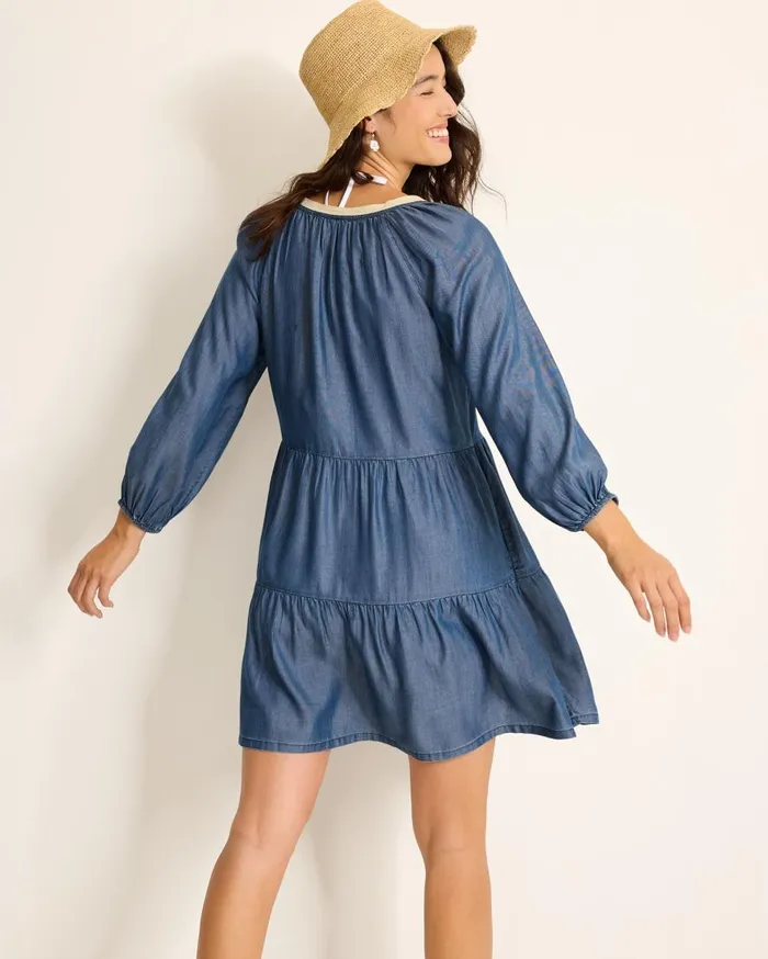Tommy Bahama Beach Coverups Chambray Embroidered Coverup Dress Chambray 8211 Women Tommy Bahama Beach Coverups Chambray Embroidered Coverup Dress Chambray 8211 Women