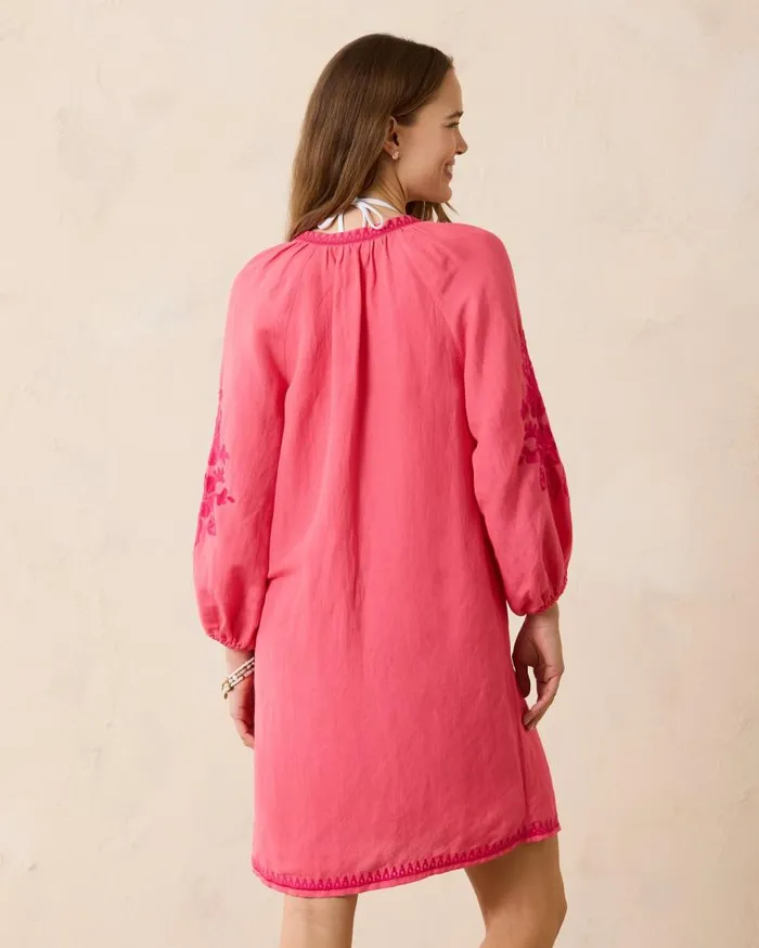 Tommy Bahama Dresses St Lucia LinenBlend Embroidered Coverup Dress Coral Coast 8211 Women Tommy Bahama Dresses St Lucia LinenBlend Embroidered Coverup Dress Coral Coast 8211 Women