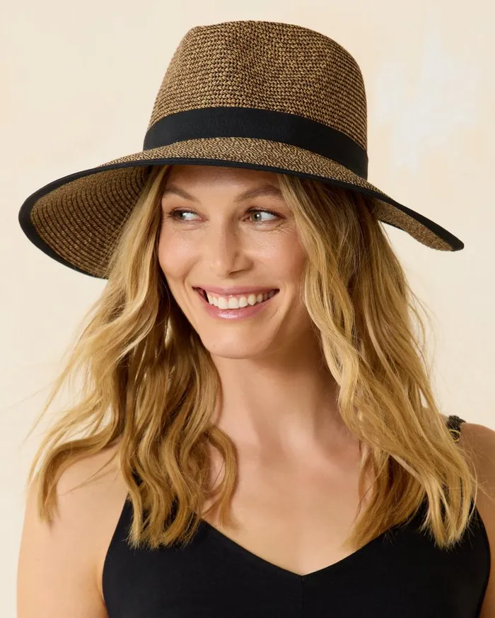 Tommy Bahama Hats and Caps PinchedCrown Face Saver Hat Naturalblack 8211 Women