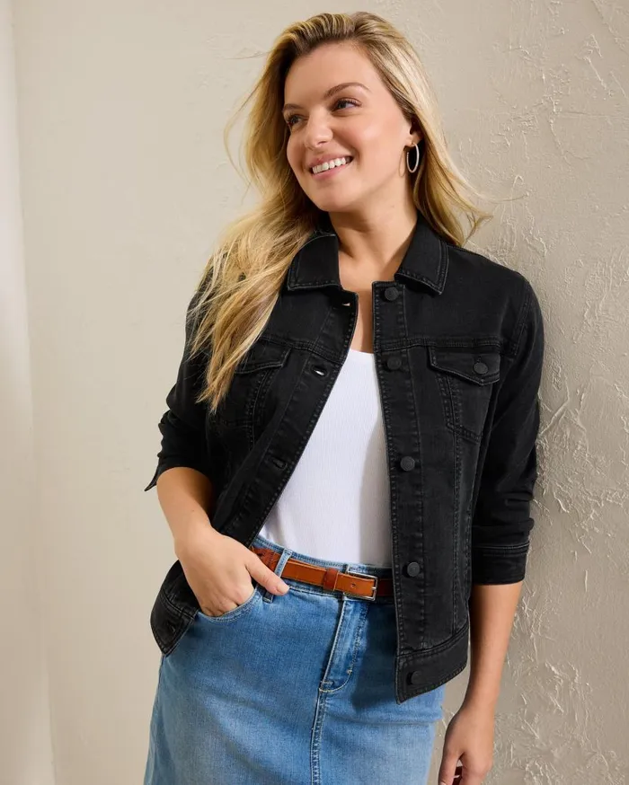 Tommy Bahama Jackets Black Classic Jean Jacket Coastal Black Wash 8211 Women Tommy Bahama Jackets Black Classic Jean Jacket Coastal Black Wash 8211 Women