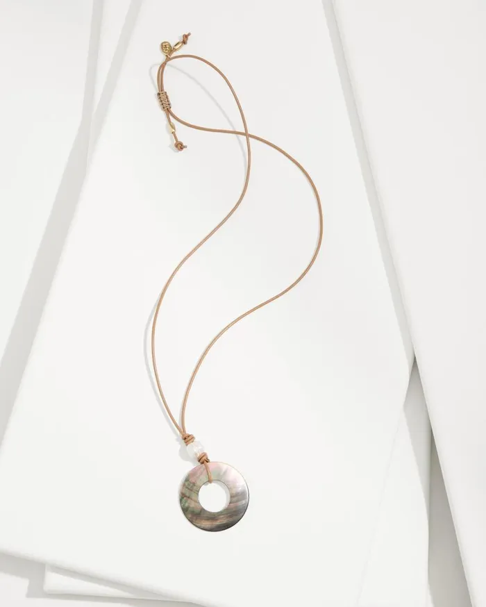 Tommy Bahama Jewelry Indigo Shore Grey Shell Pendant Necklace Gold 8211 Women
