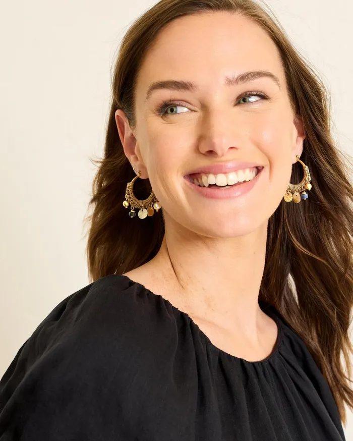 Tommy Bahama Jewelry Indigo Shore Mixed Materials Charm Hoop Earrings Gold 8211 Women Tommy Bahama Jewelry Indigo Shore Mixed Materials Charm Hoop Earrings Gold 8211 Women