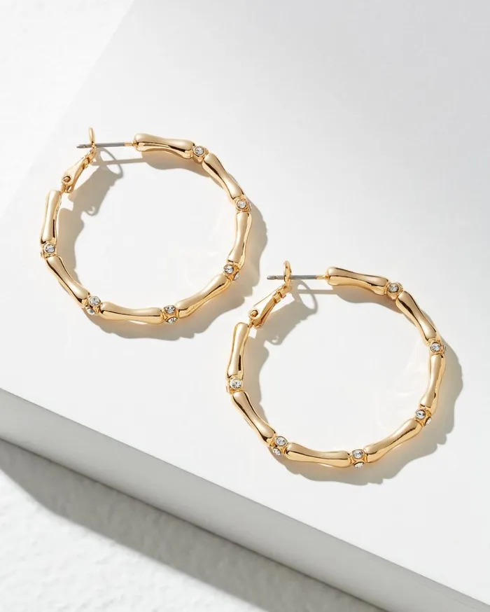 Tommy Bahama Jewelry Island Essence Bamboo Hoop Earrings Gold 8211 Women