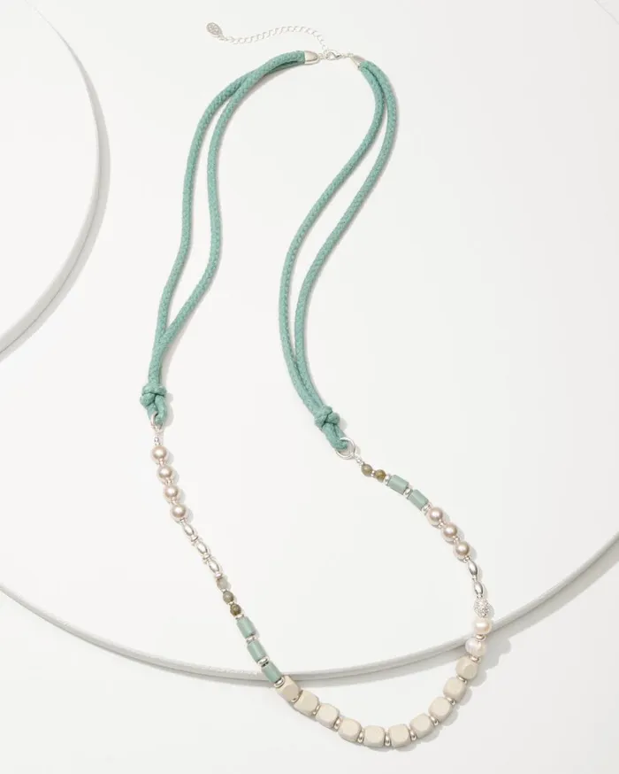 Tommy Bahama Jewelry Marco Island Mixed Materials Necklace Silver 8211 Women