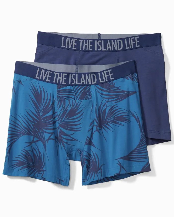 Tommy Bahama Loungewear and Pajamas CottonModal Boxer Briefs 8211 2Pack Blue Print 8211 Men