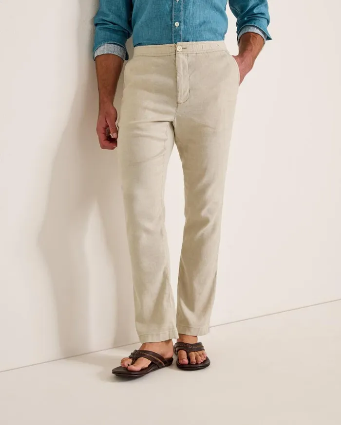 Tommy Bahama Pants and Chinos Beach Coast LinenBlend ElasticWaist Pants Stone Khaki 8211 Men