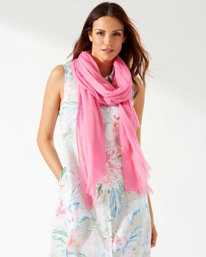 Tommy Bahama Scarves and Wraps Recycled Crinkle Wrap Pink 8211 Women