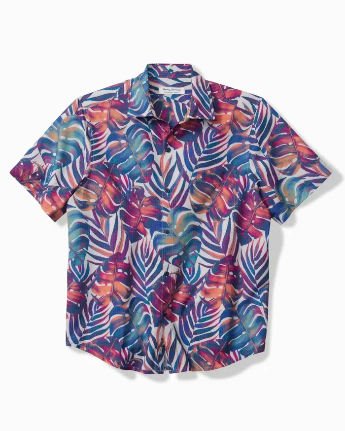 Tommy Bahama Shirts Bahama Coast Monarch Monstera IslandZone Shirt Summer Grey 8211 Men