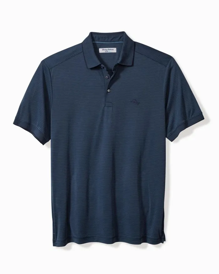 Tommy Bahama Shirts Bay Stripe IslandZone Polo Ocean Deep 8211 Men