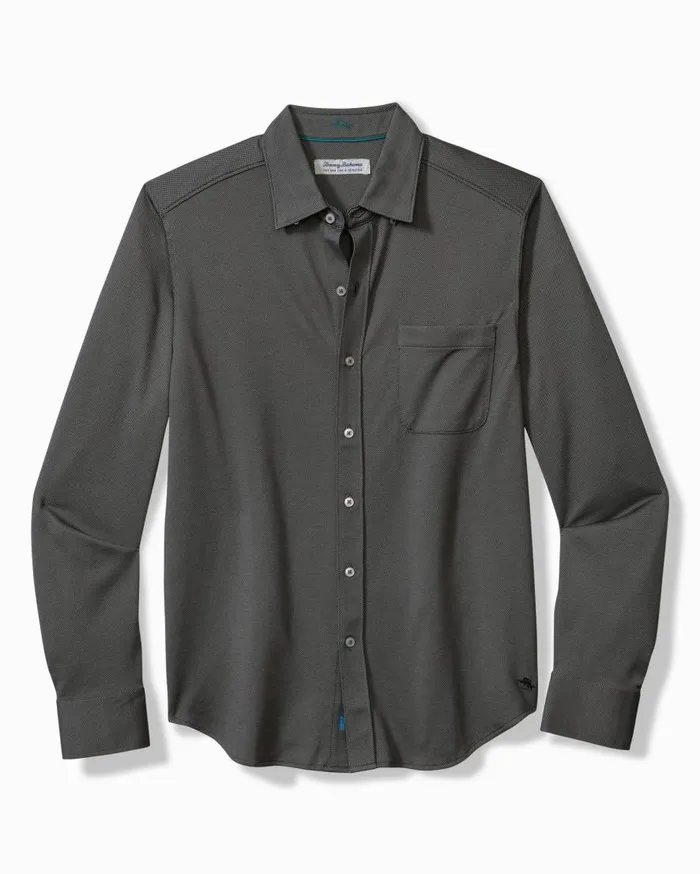 Tommy Bahama Shirts San Lucio Knit Stretch Shirt Coal 8211 Men