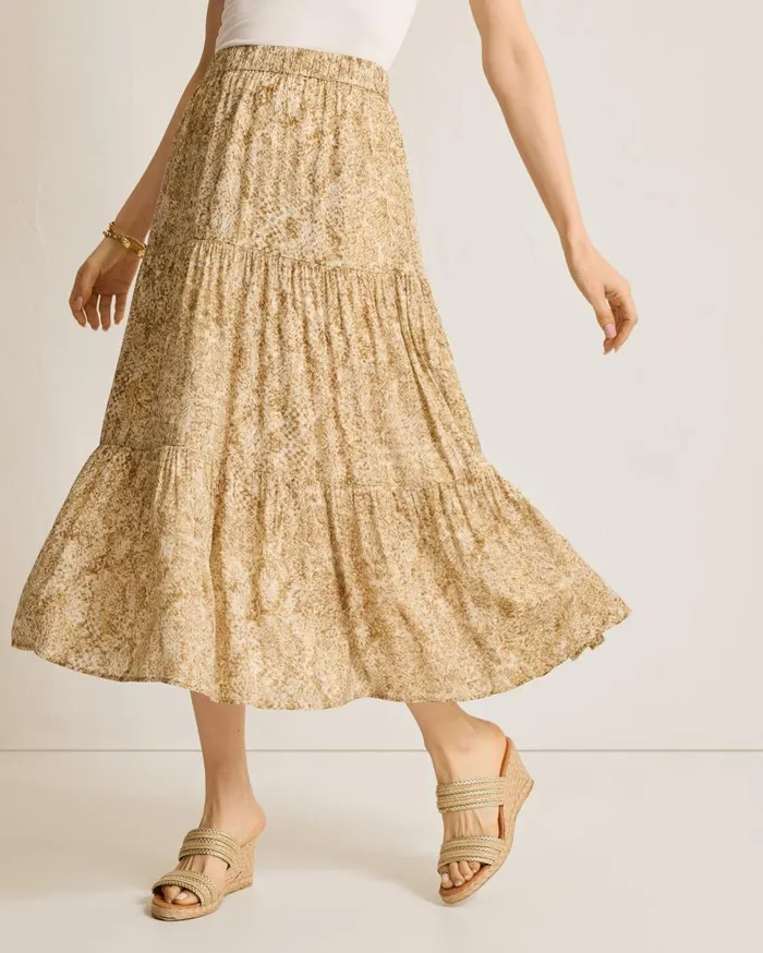 Tommy Bahama Skirts Playa Python Shimmer Midi Skirt Travertine 8211 Women
