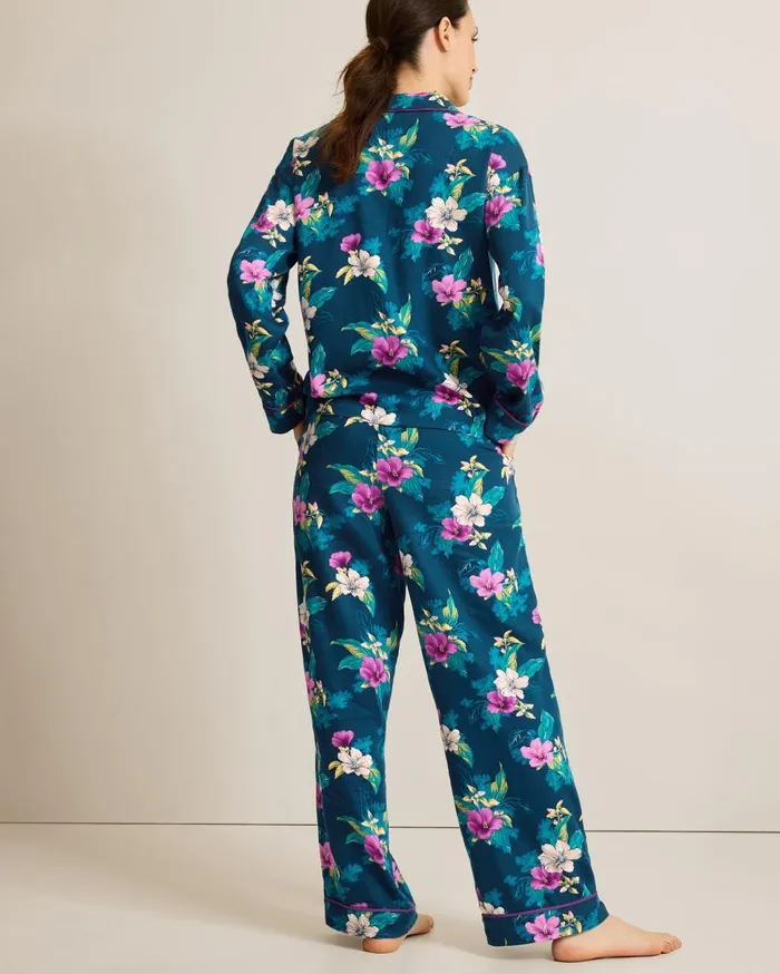 Tommy Bahama Sleepwear Woven Sateen Long Sleeve and Pants Pajama Set Summer Night 8211 Women Tommy Bahama Sleepwear Woven Sateen Long Sleeve and Pants Pajama Set Summer Night 8211 Women