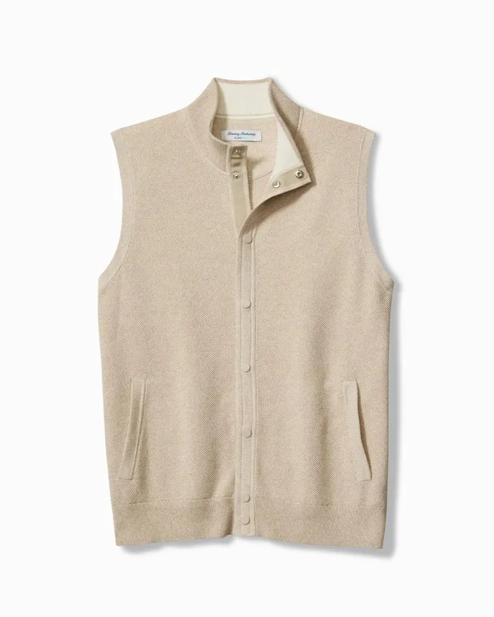 Tommy Bahama Sweaters Coolside Course IslandZone Sweater Vest Rustic Linen 8211 Men