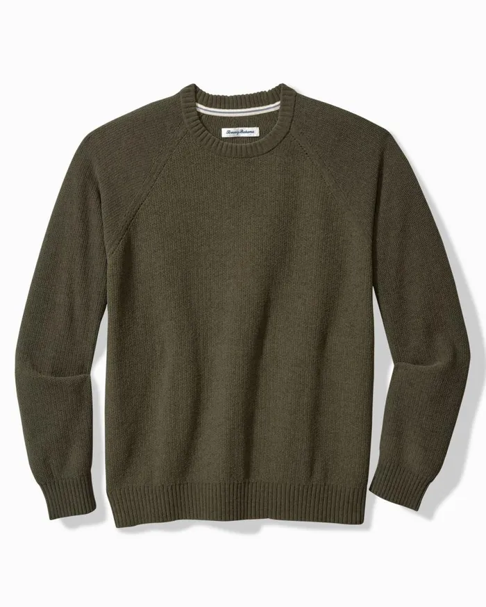 Tommy Bahama Sweaters Shoreline Surfcomber Crew Sweater Forest Night 8211 Men