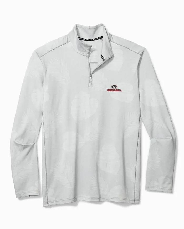 Tommy Bahama Sweatshirts Collegiate Delray Frond IslandZone HalfZip Sweatshirt Georgia 8211 Men