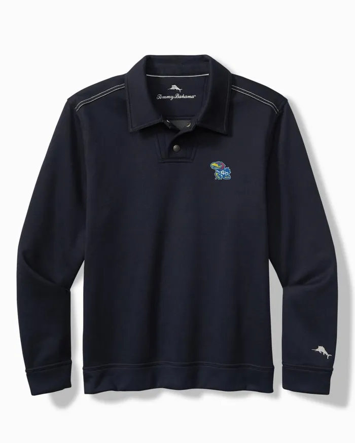 Tommy Bahama Sweatshirts Collegiate Endzoner LongSleeve Snap Polo Kansas 8211 Men