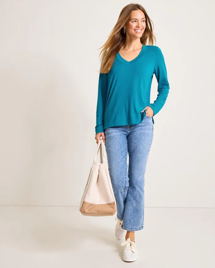 Tommy Bahama Tops and Shirts Kauai Jersey LongSleeve VNeck TShirt Academy 8211 Women Tommy Bahama Tops and Shirts Kauai Jersey LongSleeve VNeck TShirt Academy 8211 Women