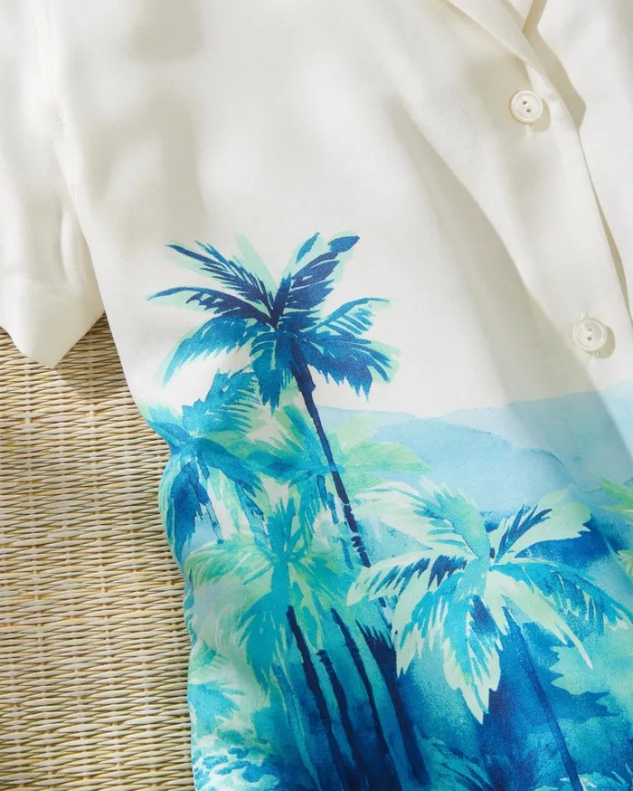 Tommy Bahama Tops and Shirts Oceanside Views Talulla Silk Camp Shirt Coconut 8211 Women