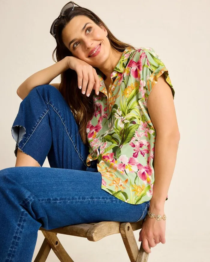 Tommy Bahama Tops and Shirts Orchid Bay Silk Camp Shirt Polished Pine 8211 Women Tommy Bahama Tops and Shirts Orchid Bay Silk Camp Shirt Polished Pine 8211 Women