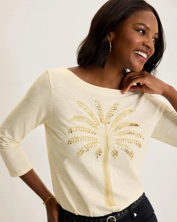 Tommy Bahama Tops and Shirts Puerta Del Sol Lux 34Sleeve TShirt Coconut 8211 Women