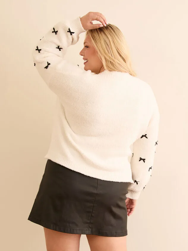 Tonya Teddy Bow Sweater Ivoryblack Women Altar039d State Sweaters Cardigans Tonya Teddy Bow Sweater Ivoryblack Women Altar039d State Sweaters Cardigans