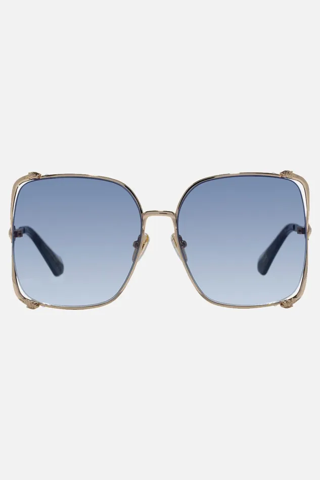TOO GLAM TO GIVE A DAMN SUNGLASSES GOLD BLACK Gold Black WomensMens Camilla Sunglasses