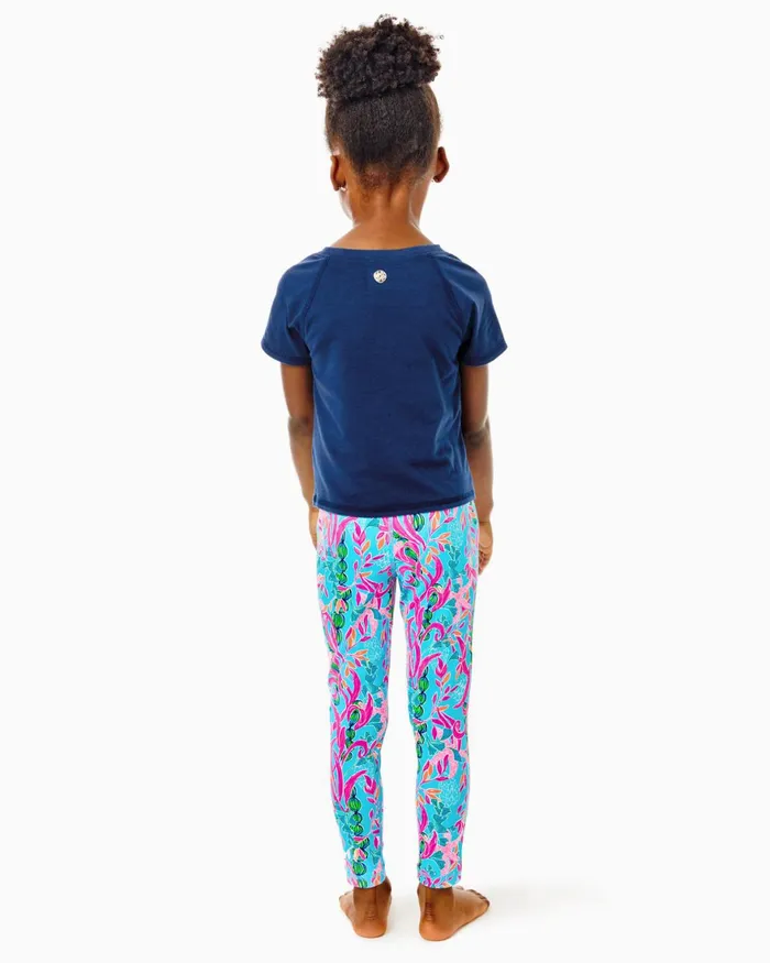 Tops and Bottoms Girls Lilly Pulitzer Girls Mini Kieran Active Tee Oyster Bay Navy