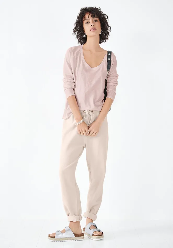 Tops and TShirts Women Hush Cotton Slub Avalon TShirt Powder Pink