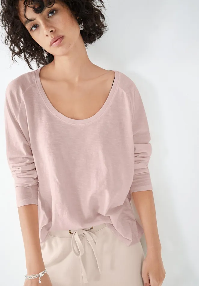 Tops and TShirts Women Hush Cotton Slub Avalon TShirt Powder Pink