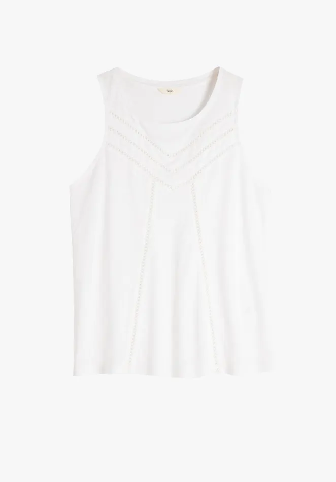 Tops and TShirts Women Hush Etta Linen Blend Vest White